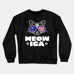 Meowica Cat amrican Lovers Crewneck Sweatshirt